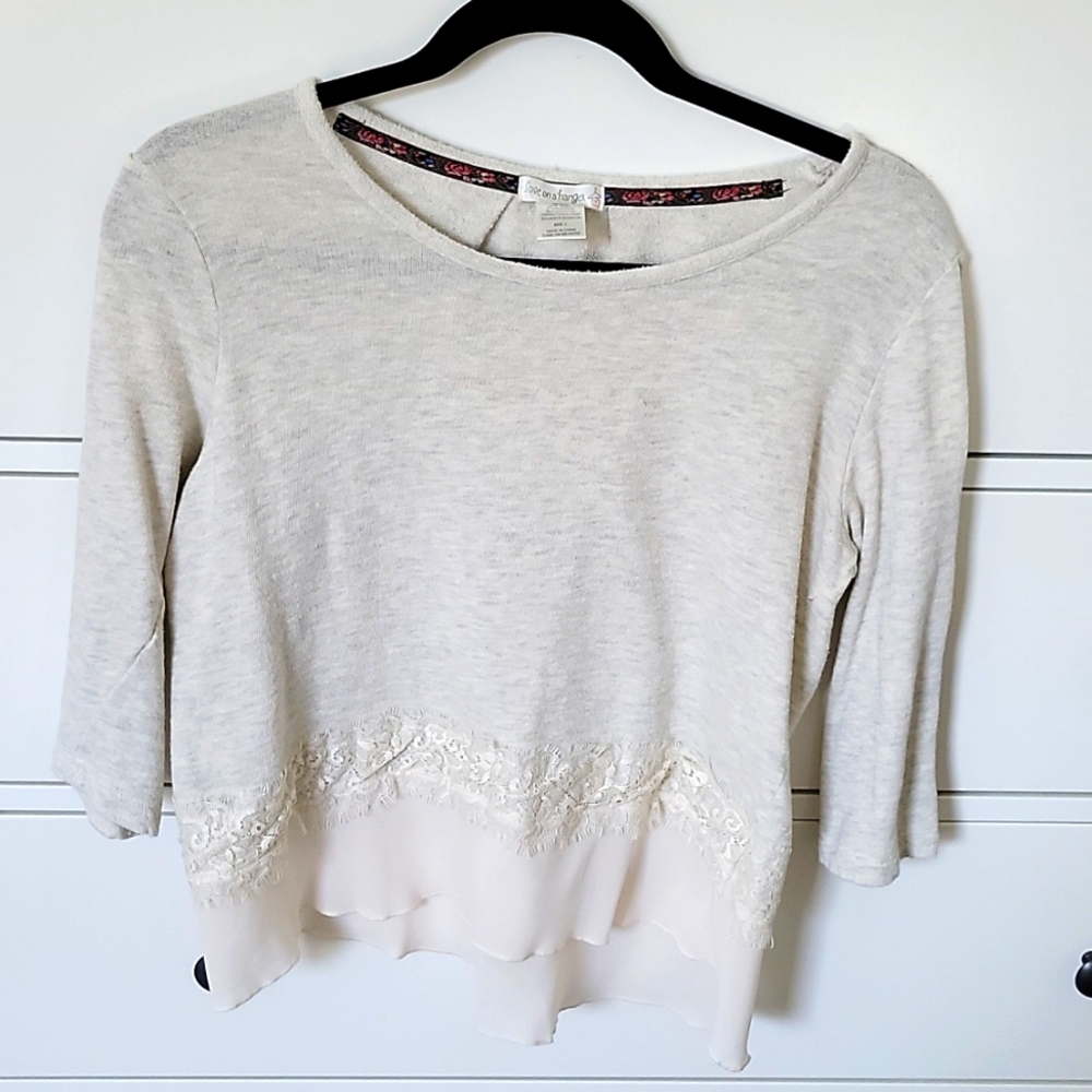 Love on a hanger cream top